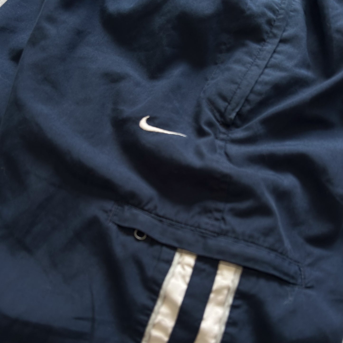 Nike Navy Track Pants with Striped Detail
