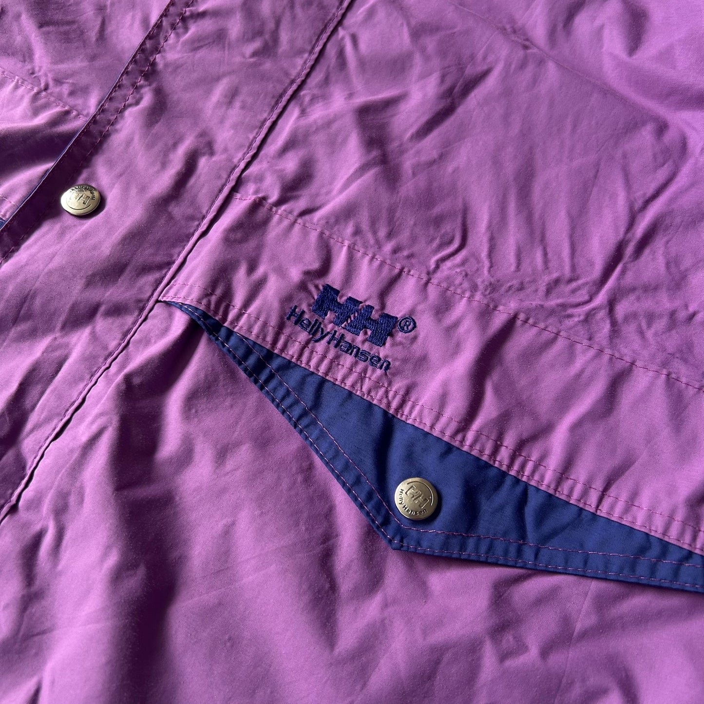 Helly Hansen Color-Block Purple & Blue Windbreaker Jacket (90s Mens)