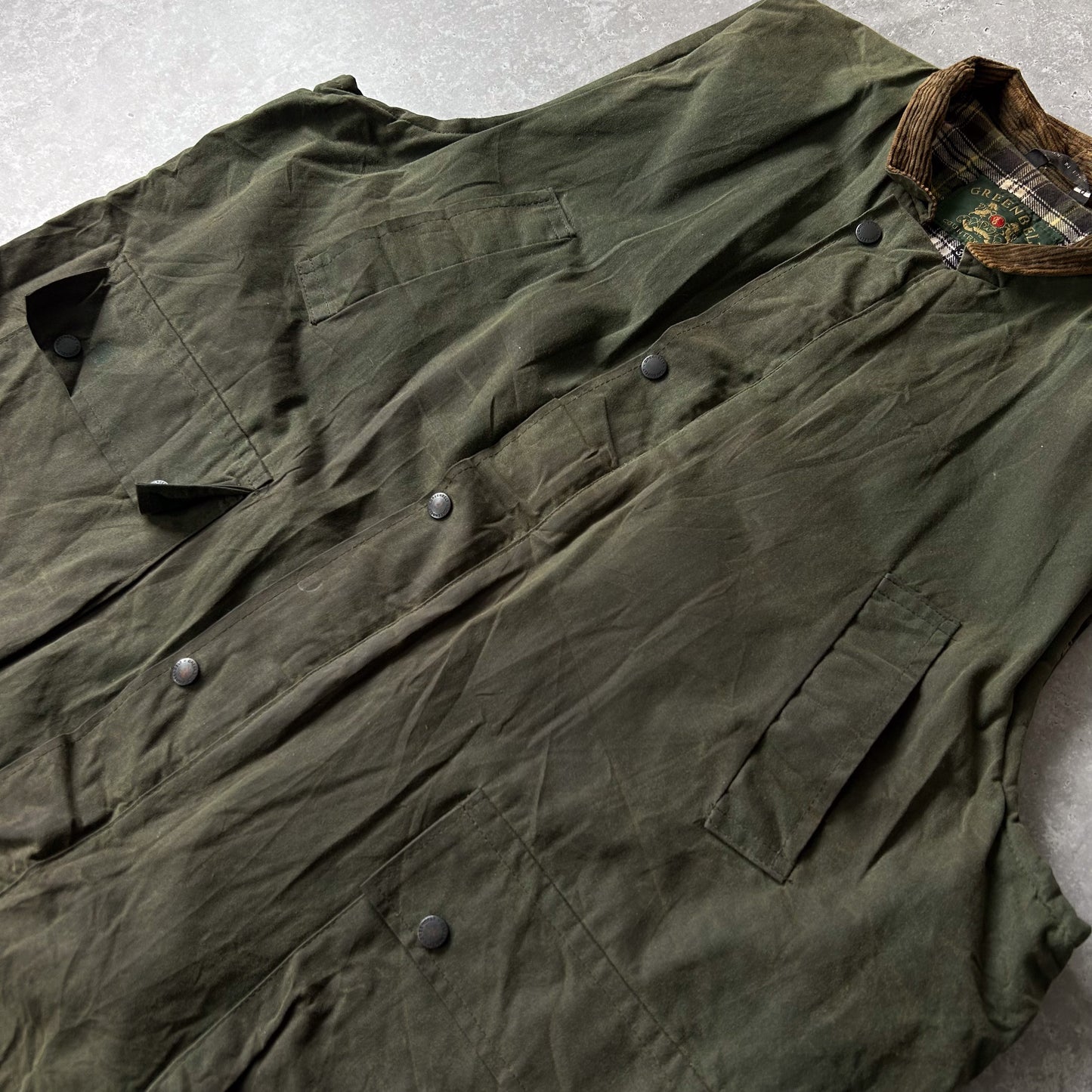 Greenbelt Olive Waxed Cotton Field Jacket with Corduroy Collar