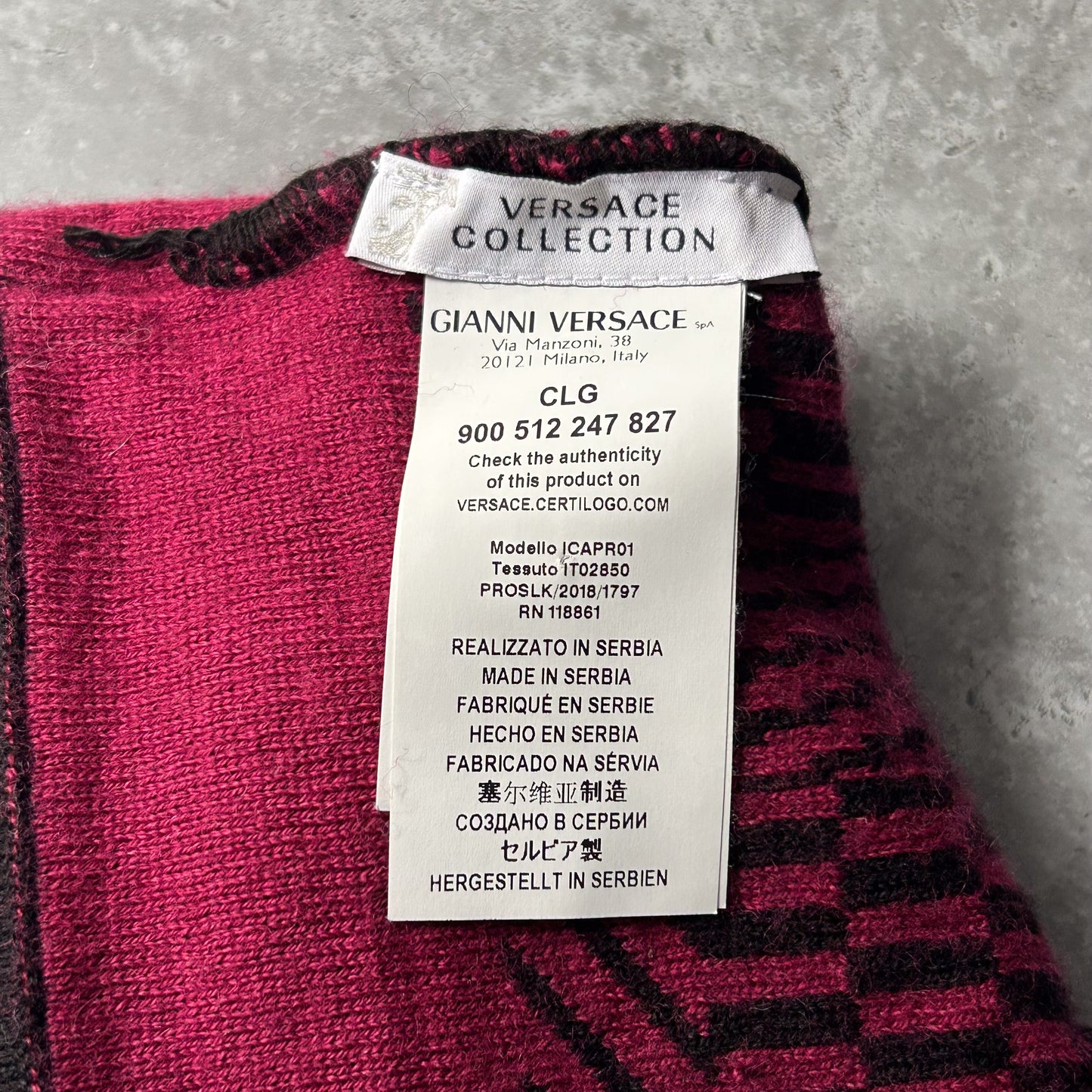 Versace Collection Geometric Patterned Beanie