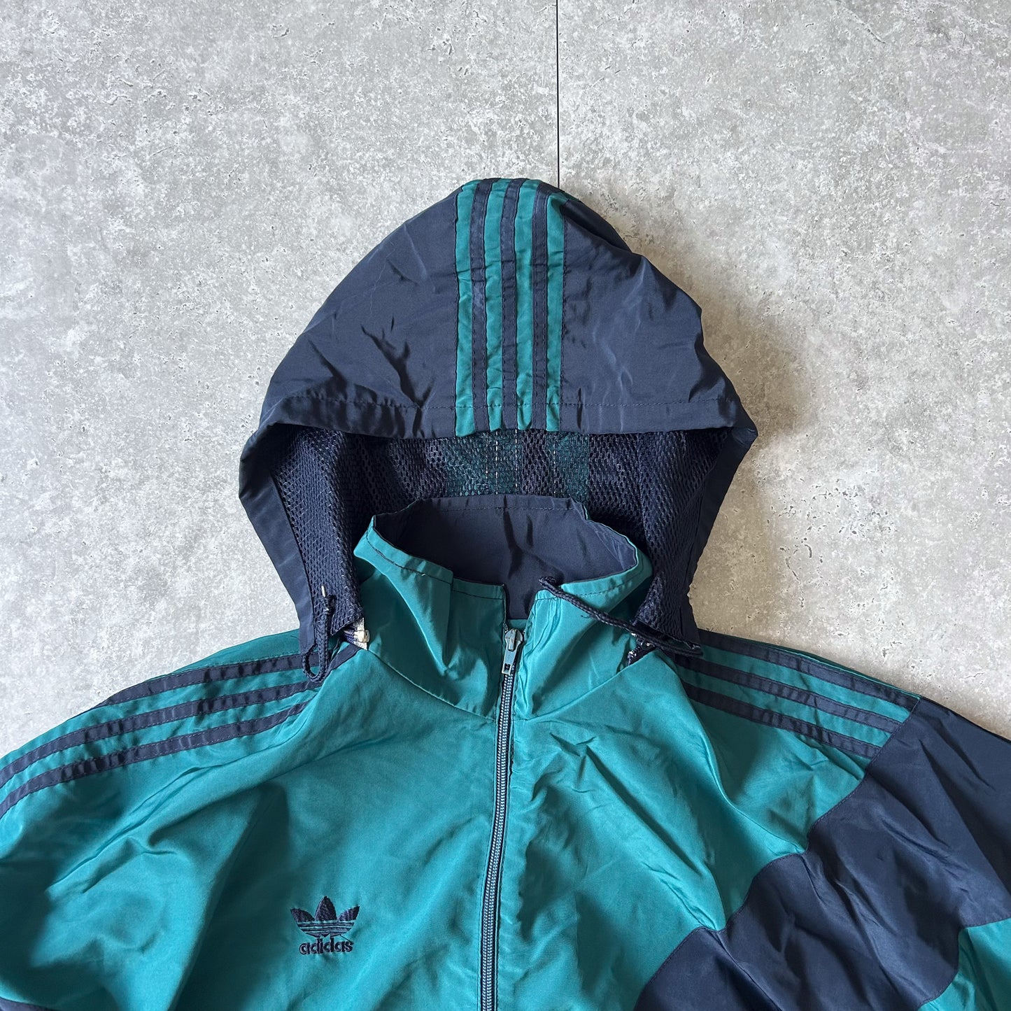 Adidas Retro Track Jacket in Teal and Navy