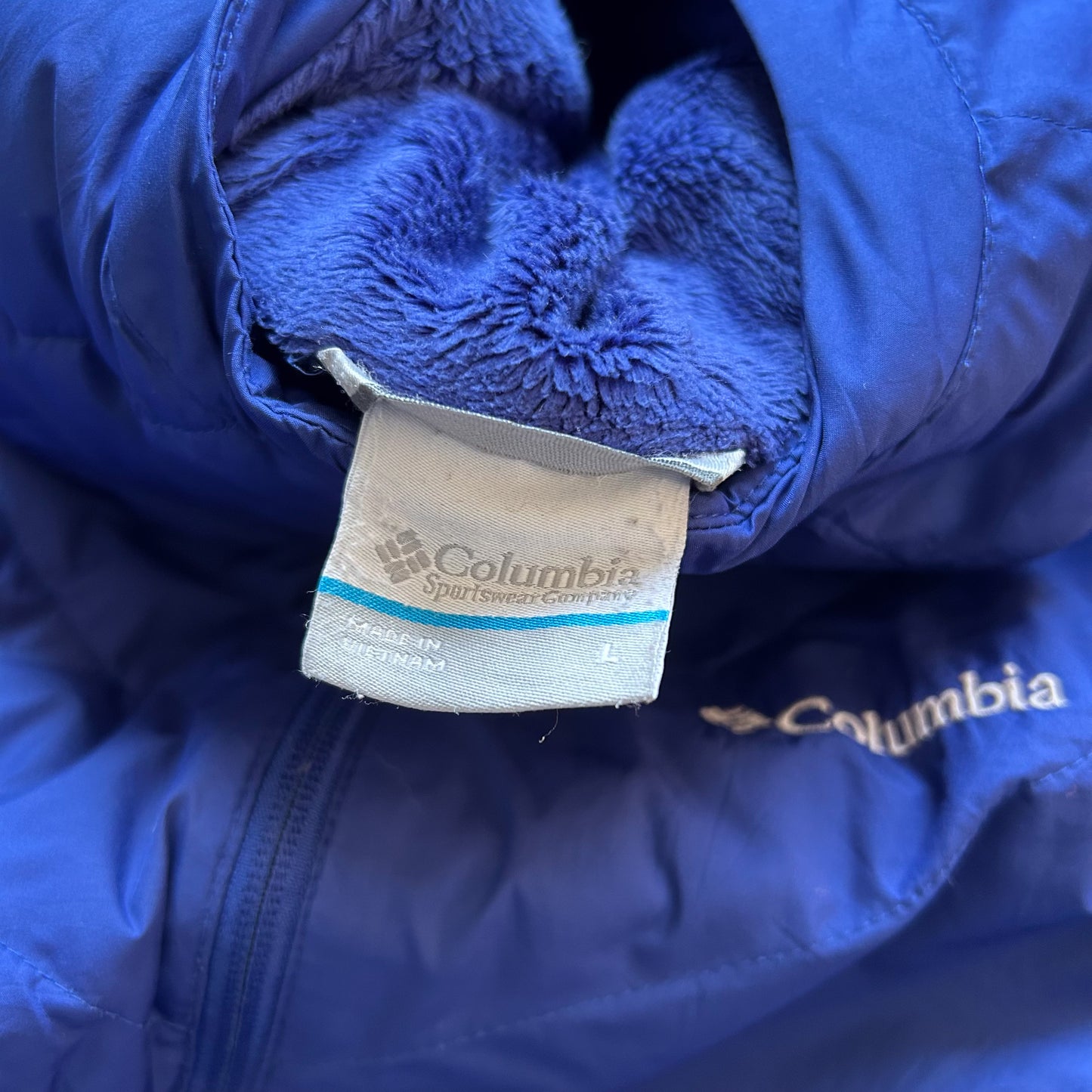 Columbia Puffer Jacket with Hood - Vibrant Blue