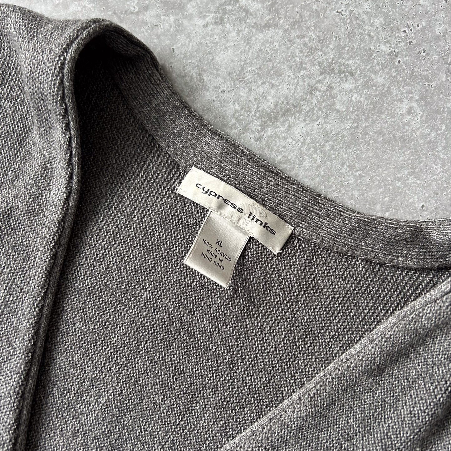 Cypress Links Gray V-Neck Button Cardigan Sweater