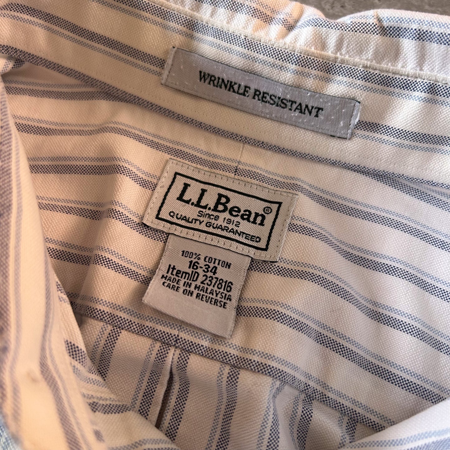 L.L.Bean Wrinkle-Resistant Striped Button-Up Shirt