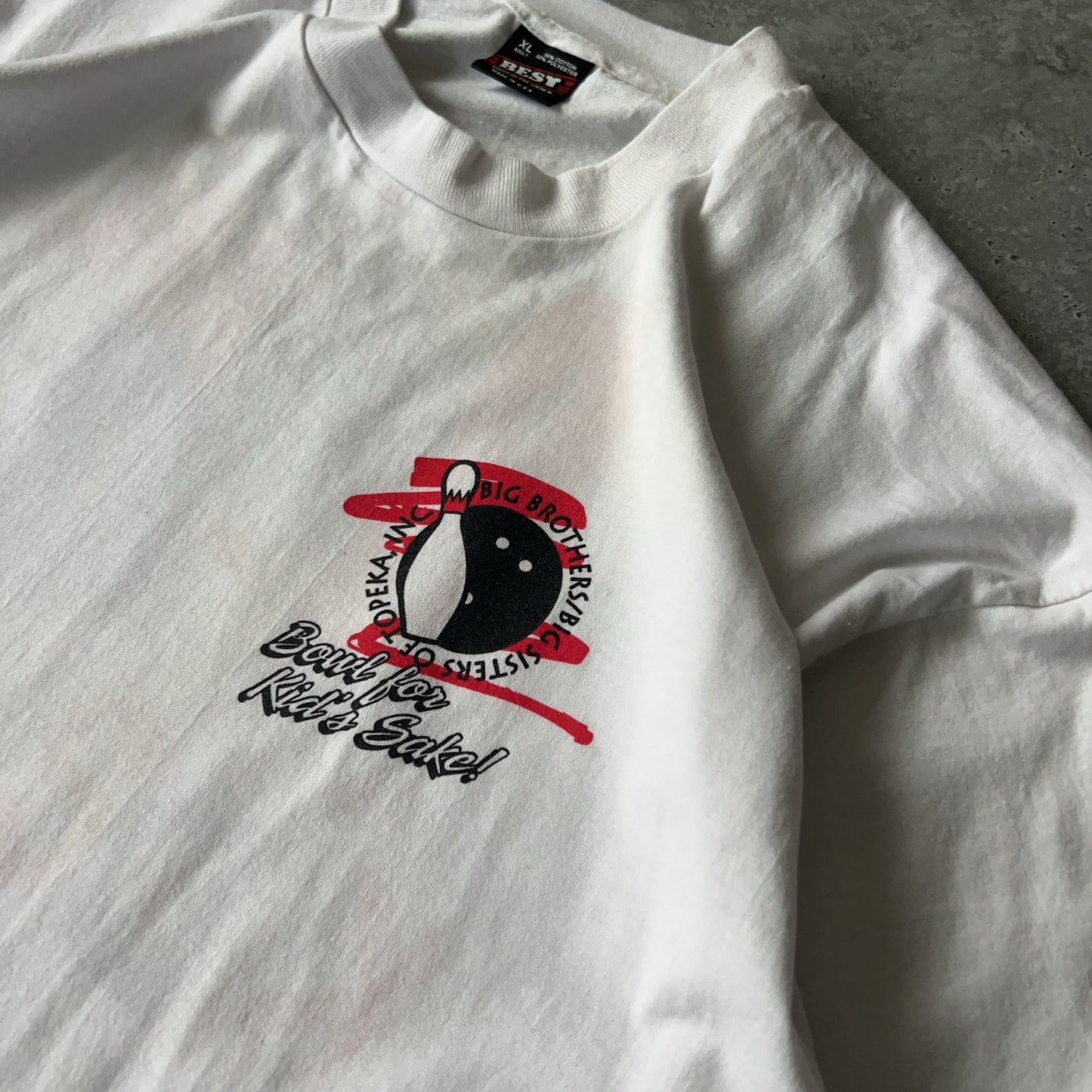 Vintage Men's Single Stitch Fruit Of The Loom Bowl for Kid's Sake Tee