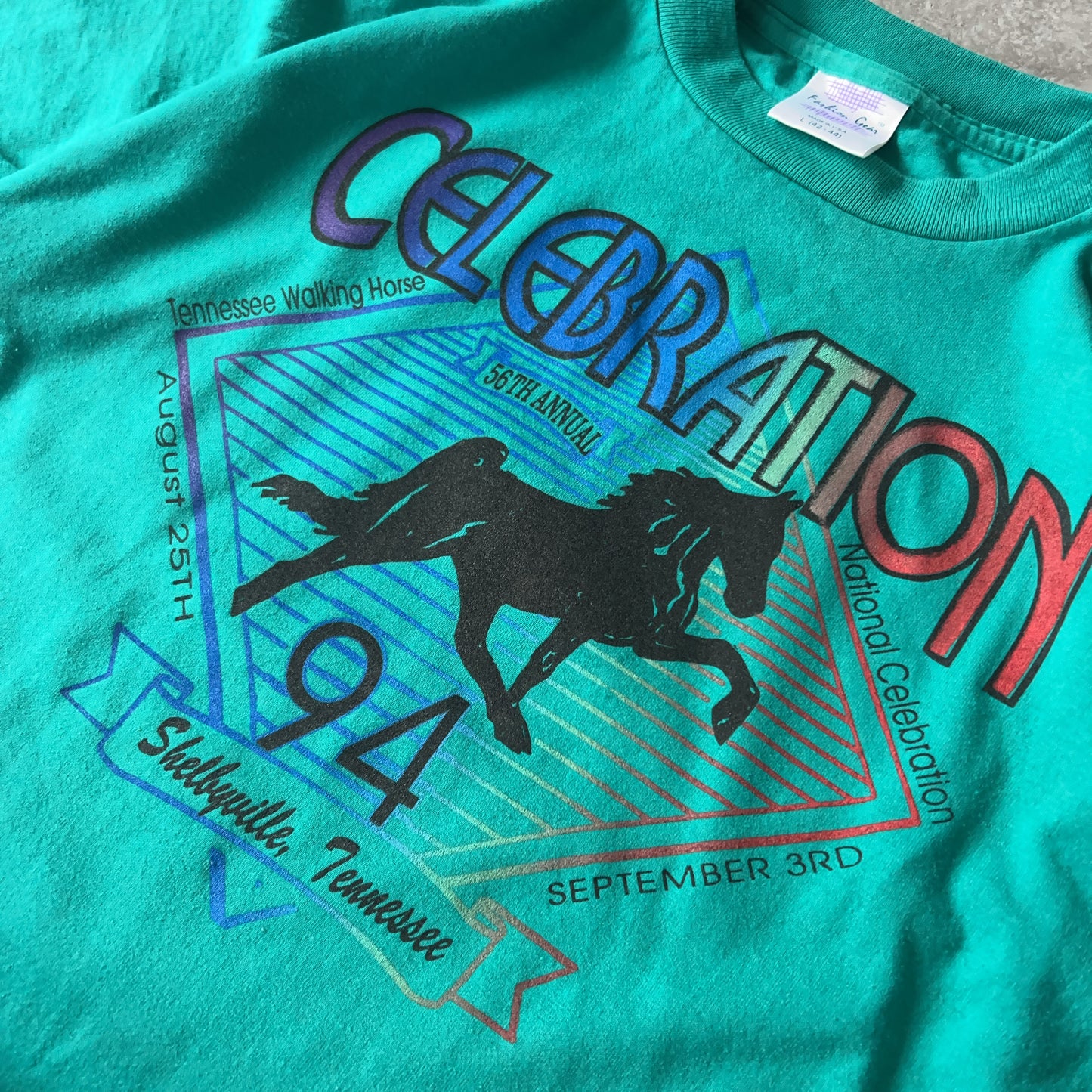 Vintage Men's Single Stitch Fashion Gear Tennessee Walking Horse National Celebration Tee