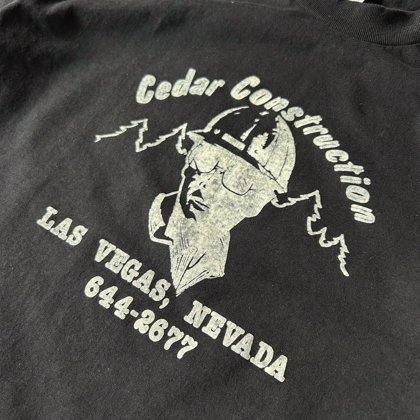 Vintage Hanes Heavyweight 50/50 Cedar Construction Las Vegas Graphic T-Shirt