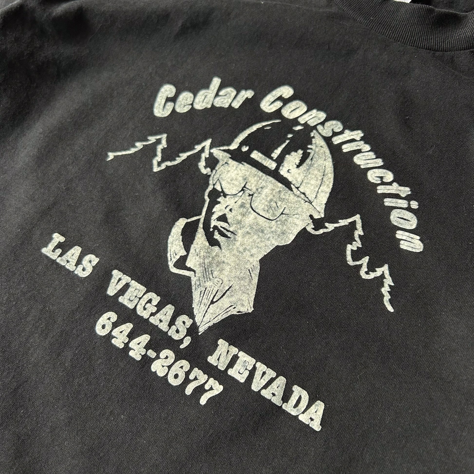 Vintage Hanes Heavyweight 50/50 Cedar Construction Las Vegas Graphic T-Shirt