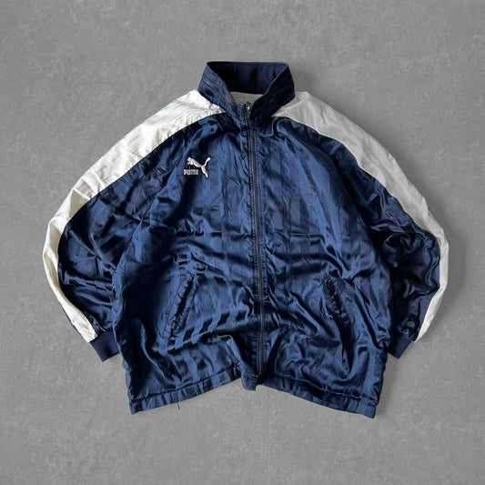 Puma Retro Track Jacket in Navy & White