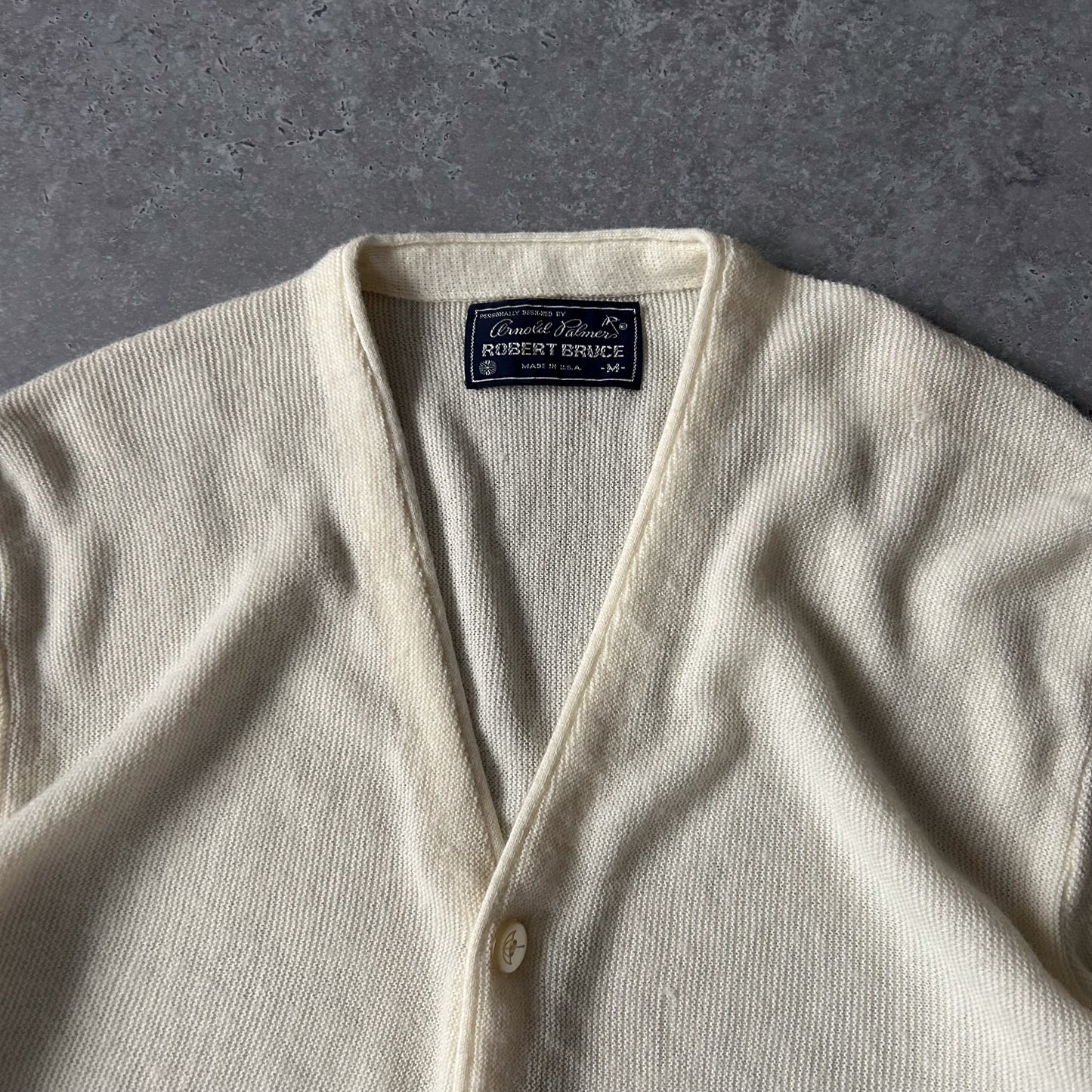 Vintage White Knit Cardigan by Arnold Palmer