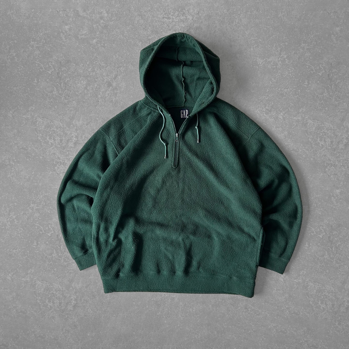 GAP Forest Green Fleece Hoodie with Half-Zip - Men's