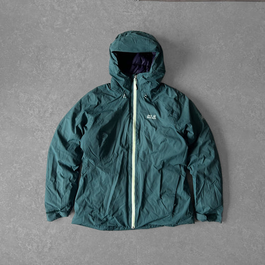 Jack Wolfskin Women's Teal Quilted Hooded Puffer Jacket