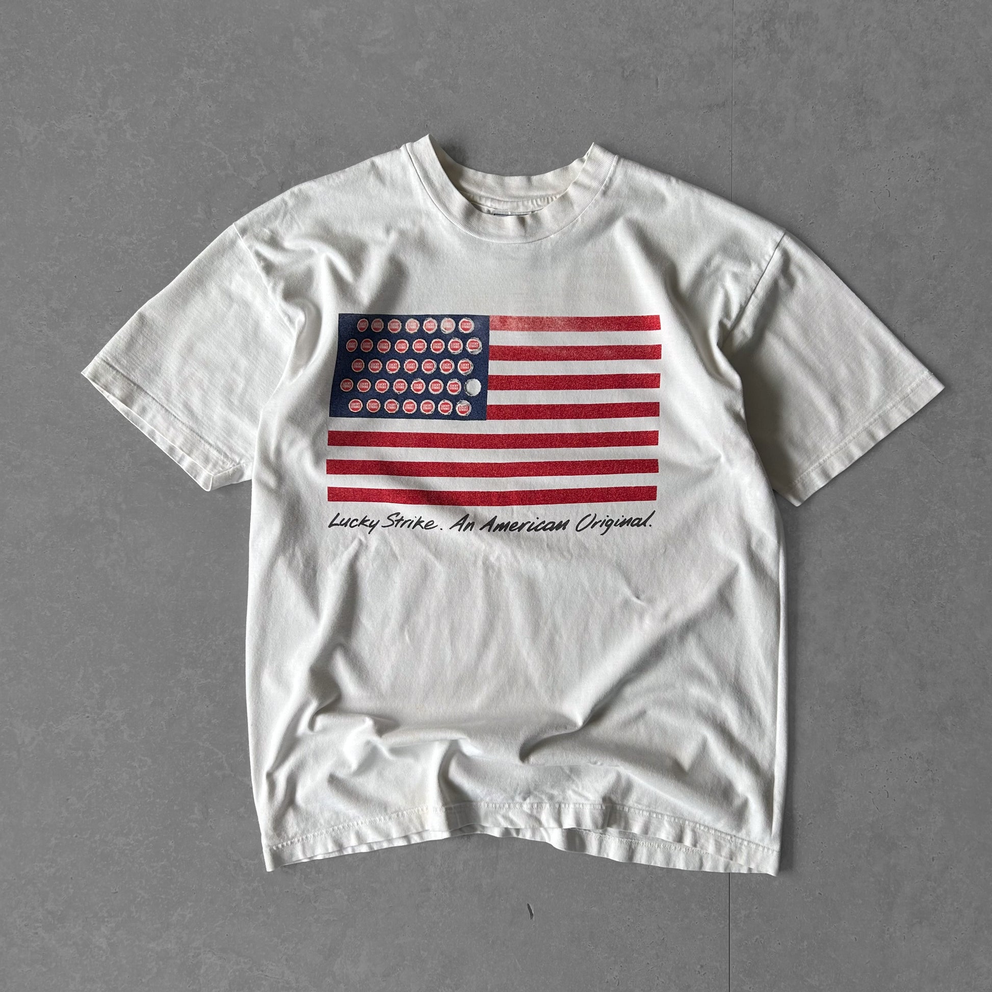 Vintage Lucky Strike American Flag Graphic T-Shirt