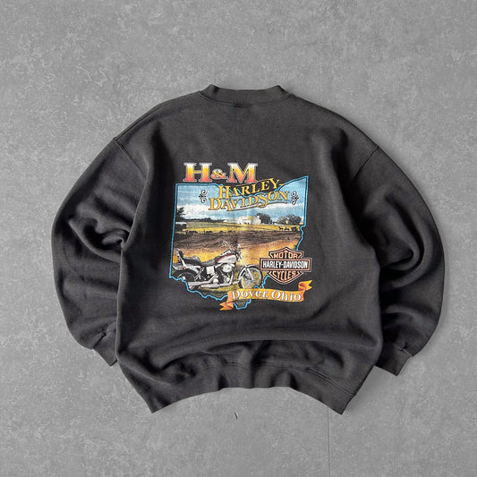 Vintage Harley-Davidson H&amp;M Dover, Ohio Graphic Crewneck Sweatshirt