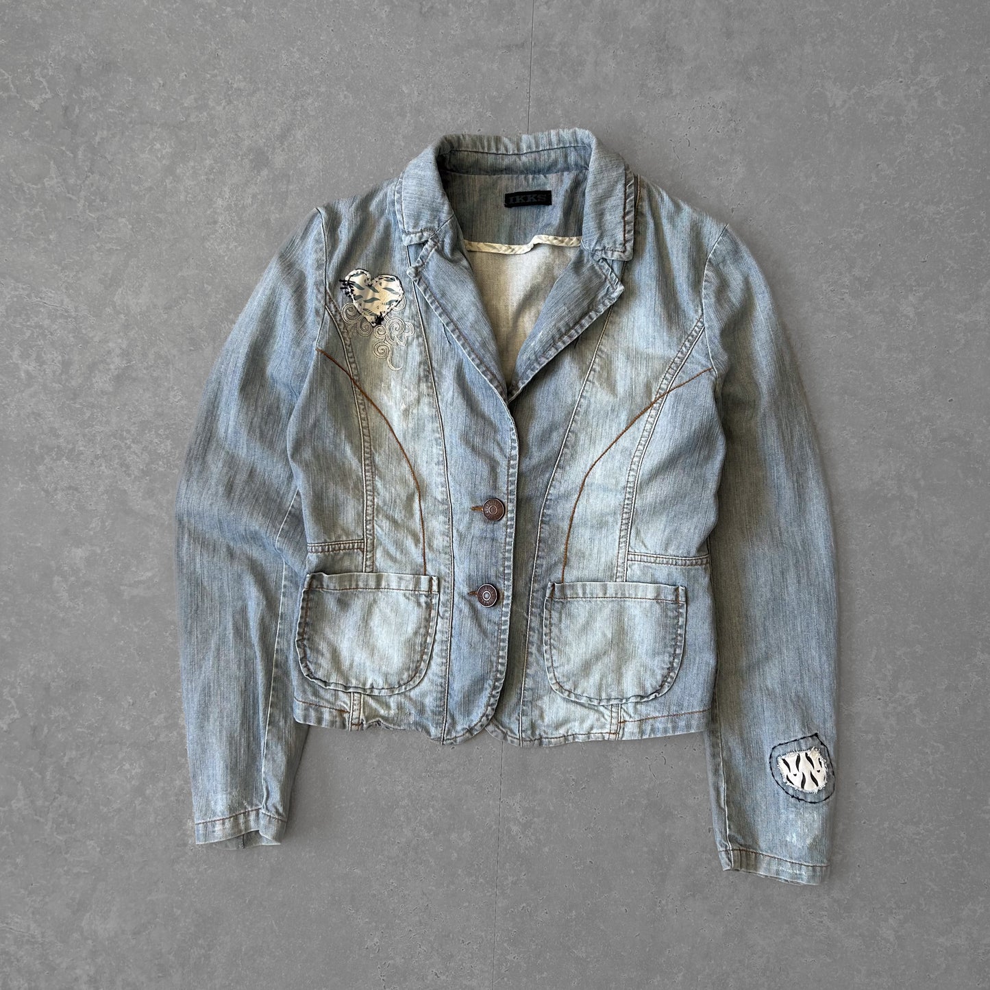 IKKS Light Blue Denim Blazer Jacket