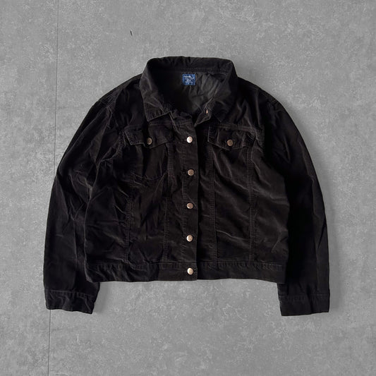 Black Cord Jacket with Copper Buttons