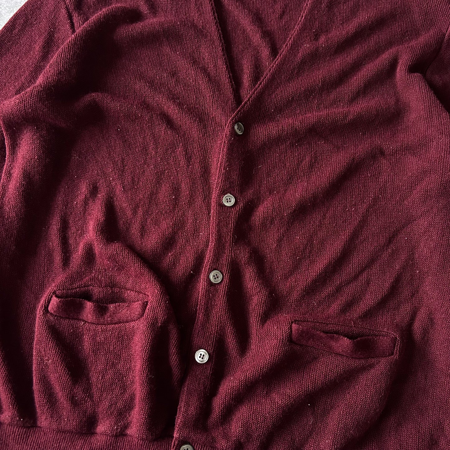 Burgundy V-Neck Cardigan