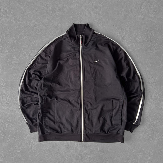 Nike Black Track Jacket with White Stripes