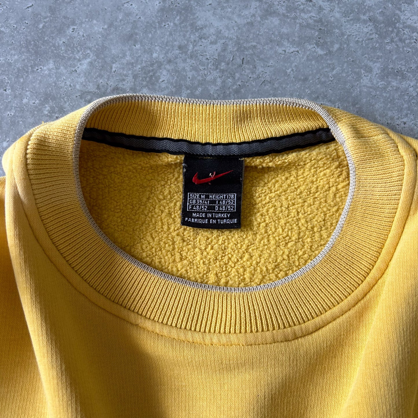 1990 - Nike Athletic Yellow Crewneck Sweatshirt