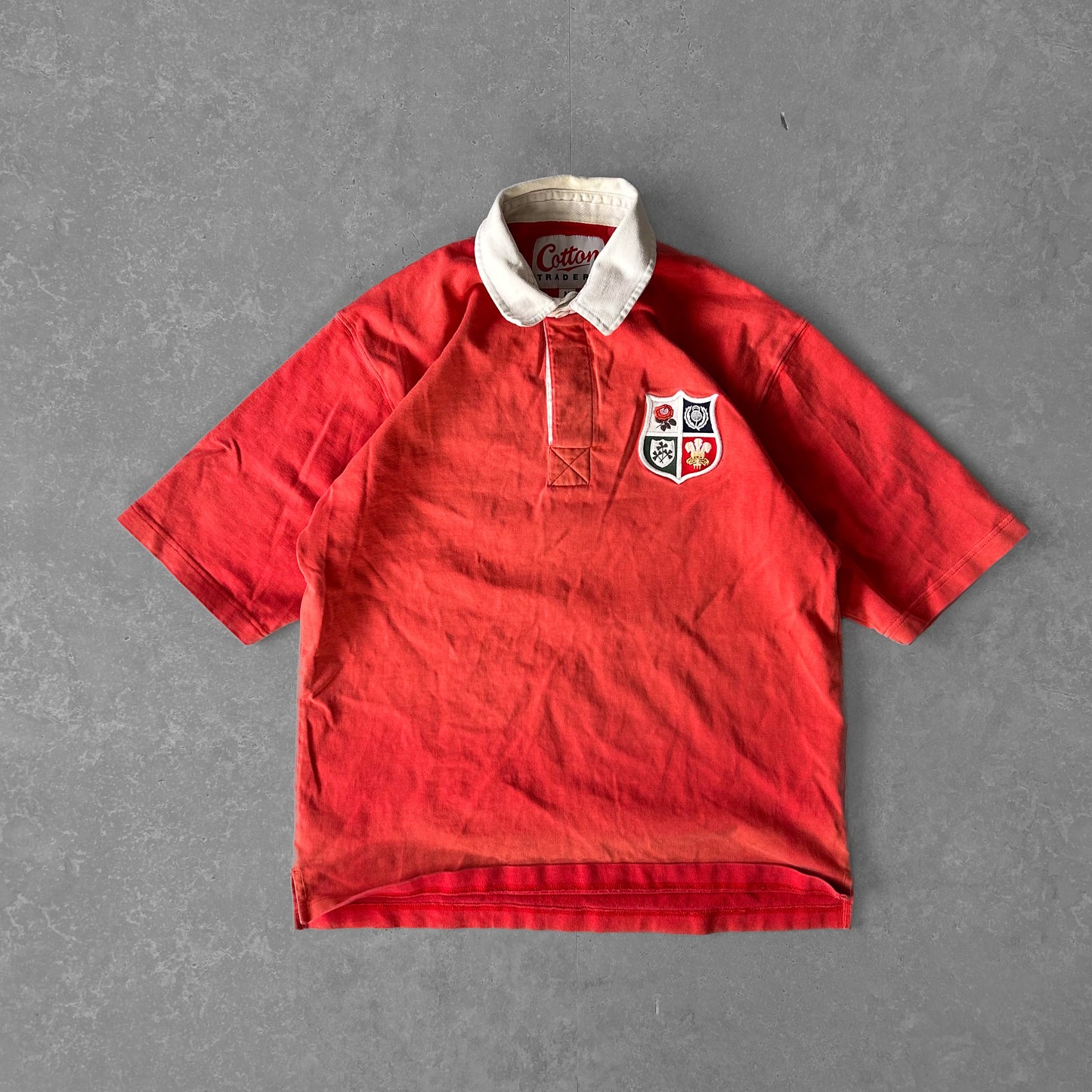 Cotton Traders Red Crest Polo Shirt