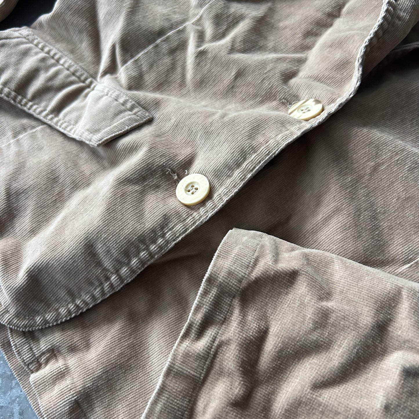 Camel Sashimi Cotton Twill Shirt Jacket