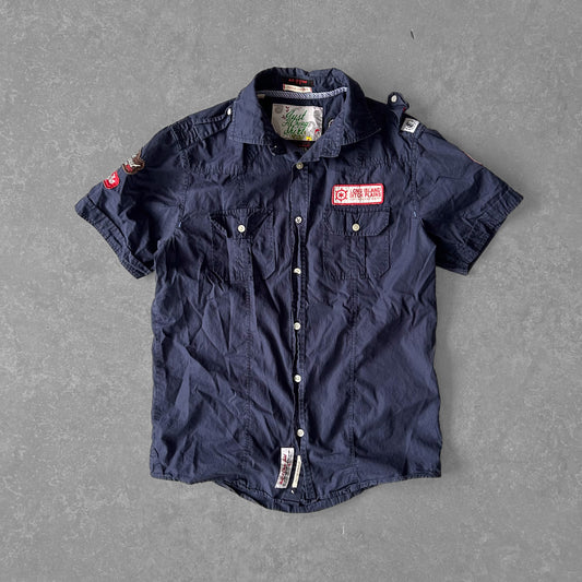 Navy Patchwork Shirt by Just A Cheap Shirt