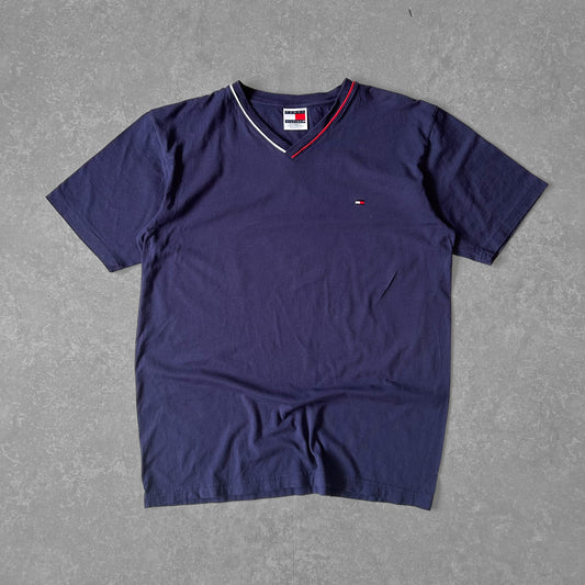 Tommy Hilfiger Navy Contrast V-Neck T-Shirt