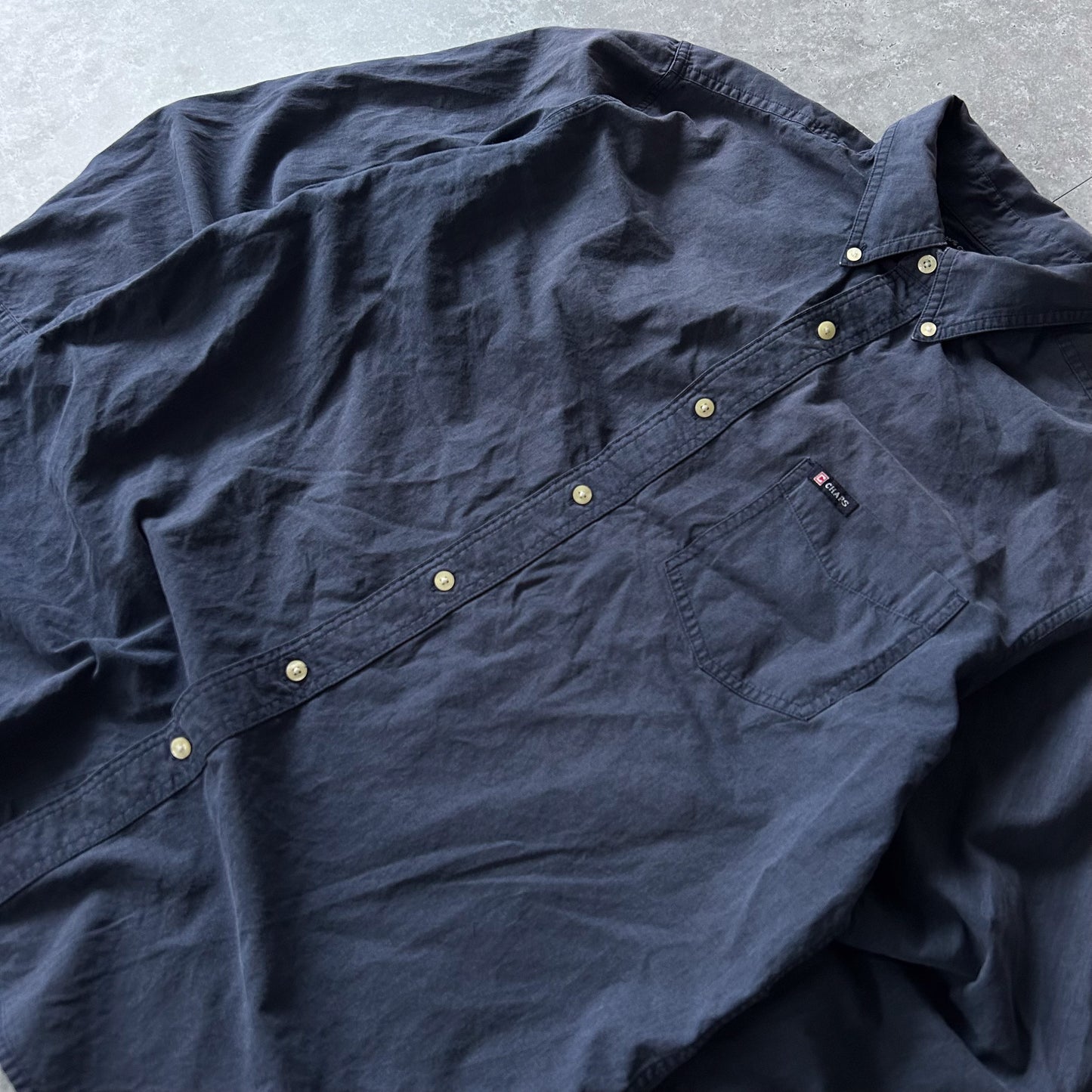Chaps Indigo Cotton Button-Down Shirt Size L Men's