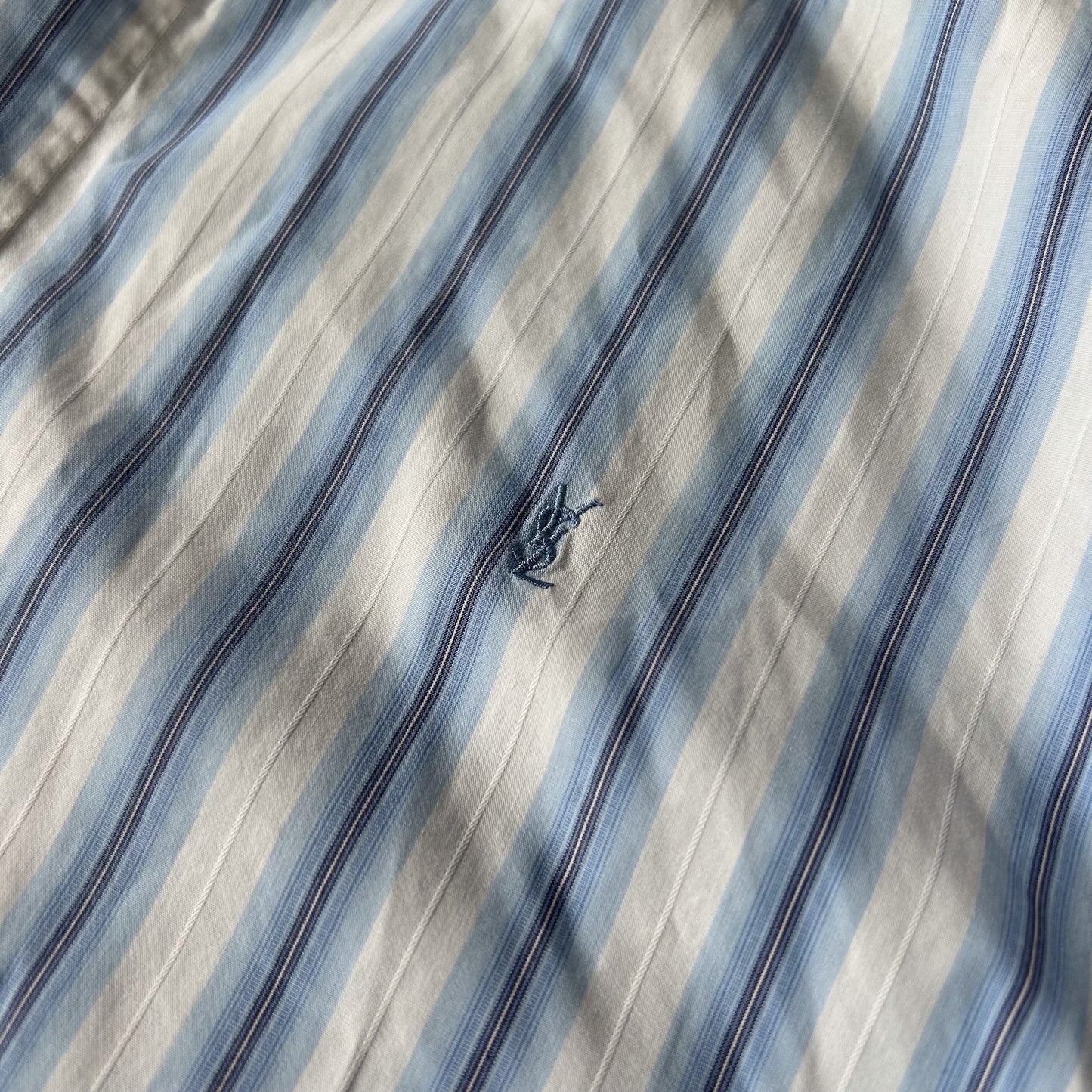 YSL Stripe Short-Sleeve Button-Down Shirt