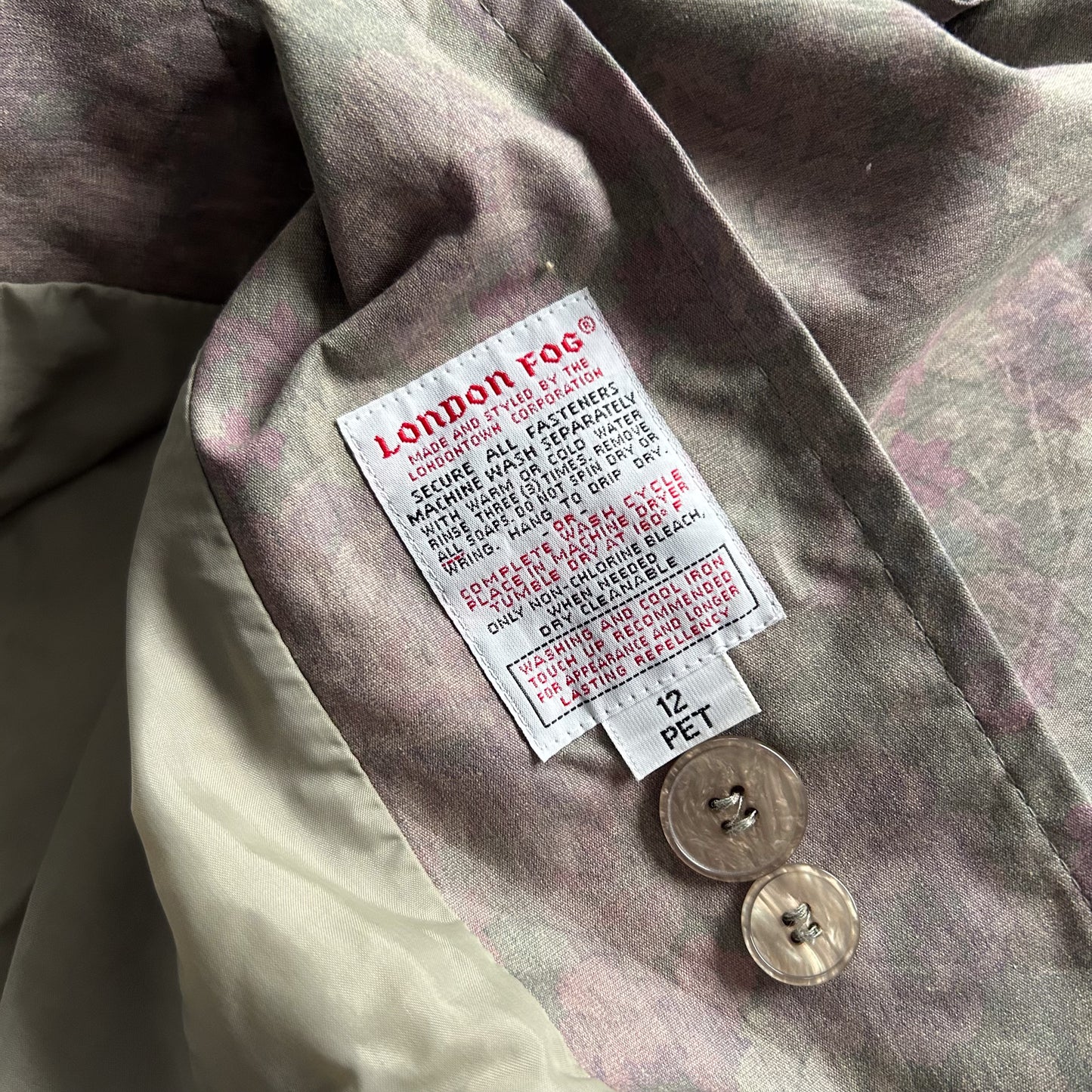 London Fog Camouflage Floral Parka Coat