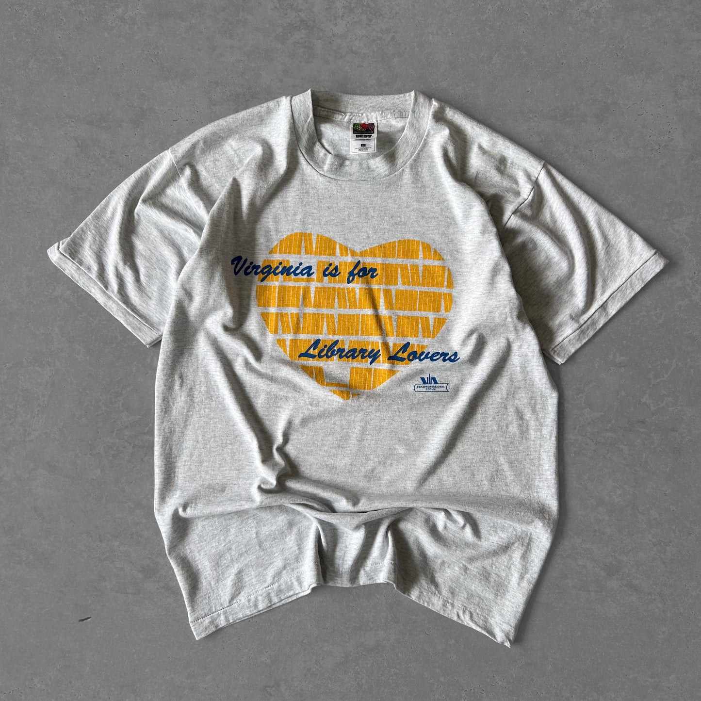 Vintage Men's Single Stitch Fruit Of The Loom Virginia is for Library Lovers Tee