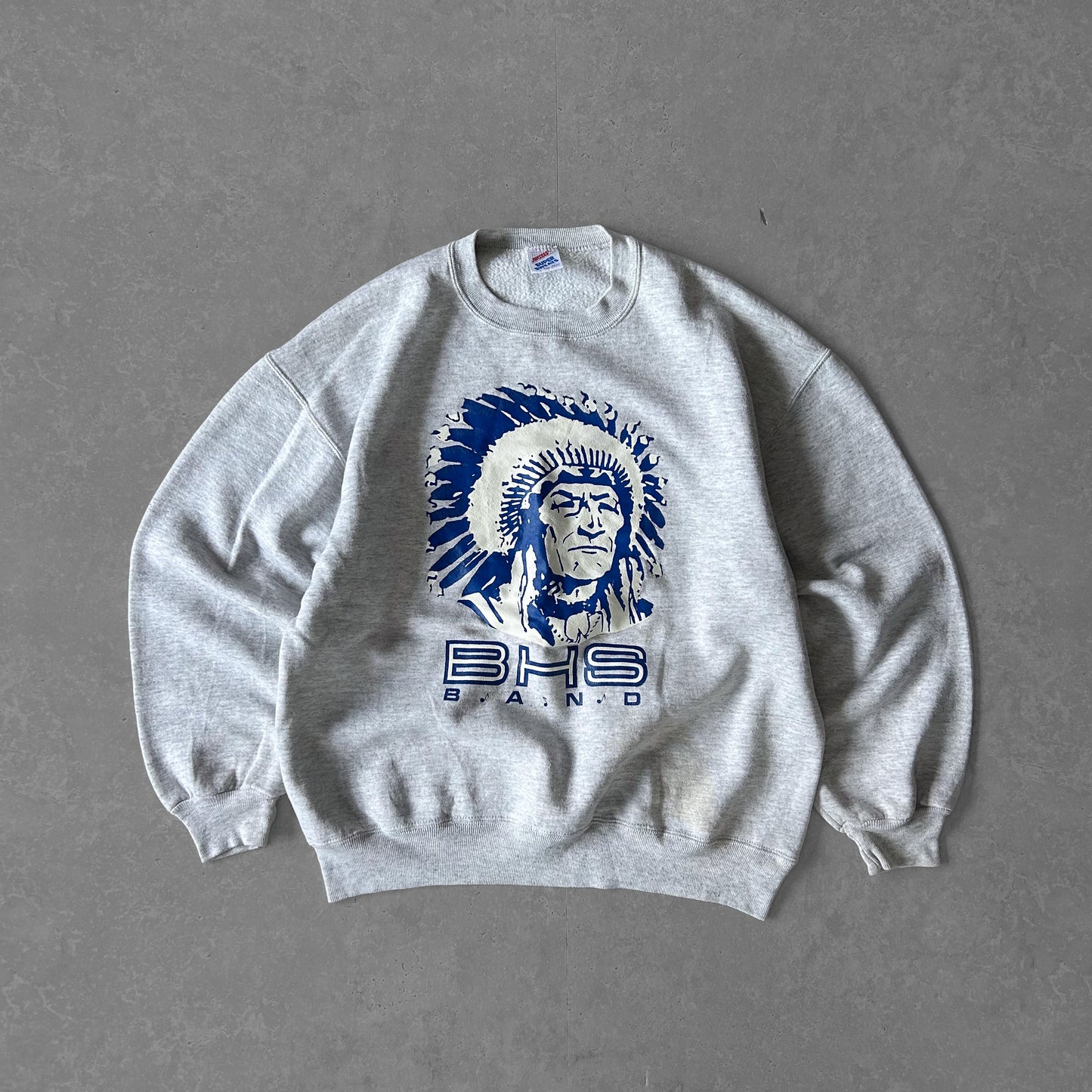 Grey Jerzees Super Sweatshirt with Chief Graphic