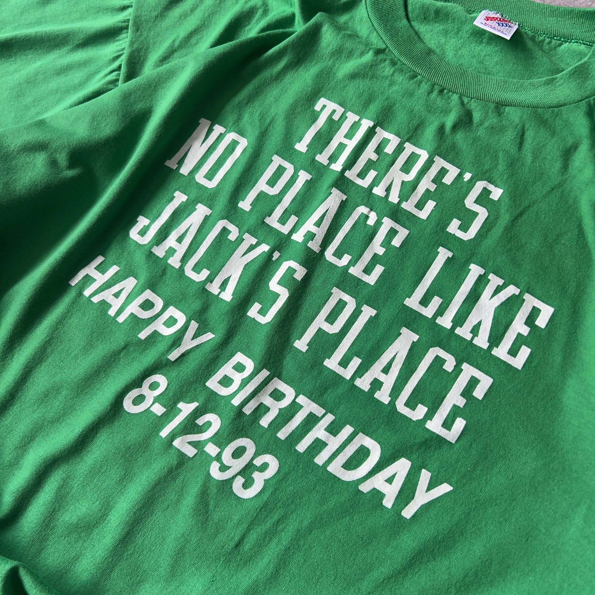 Vintage Men's Single Stitch Jerzees Jack's Place Happy Birthday Tee