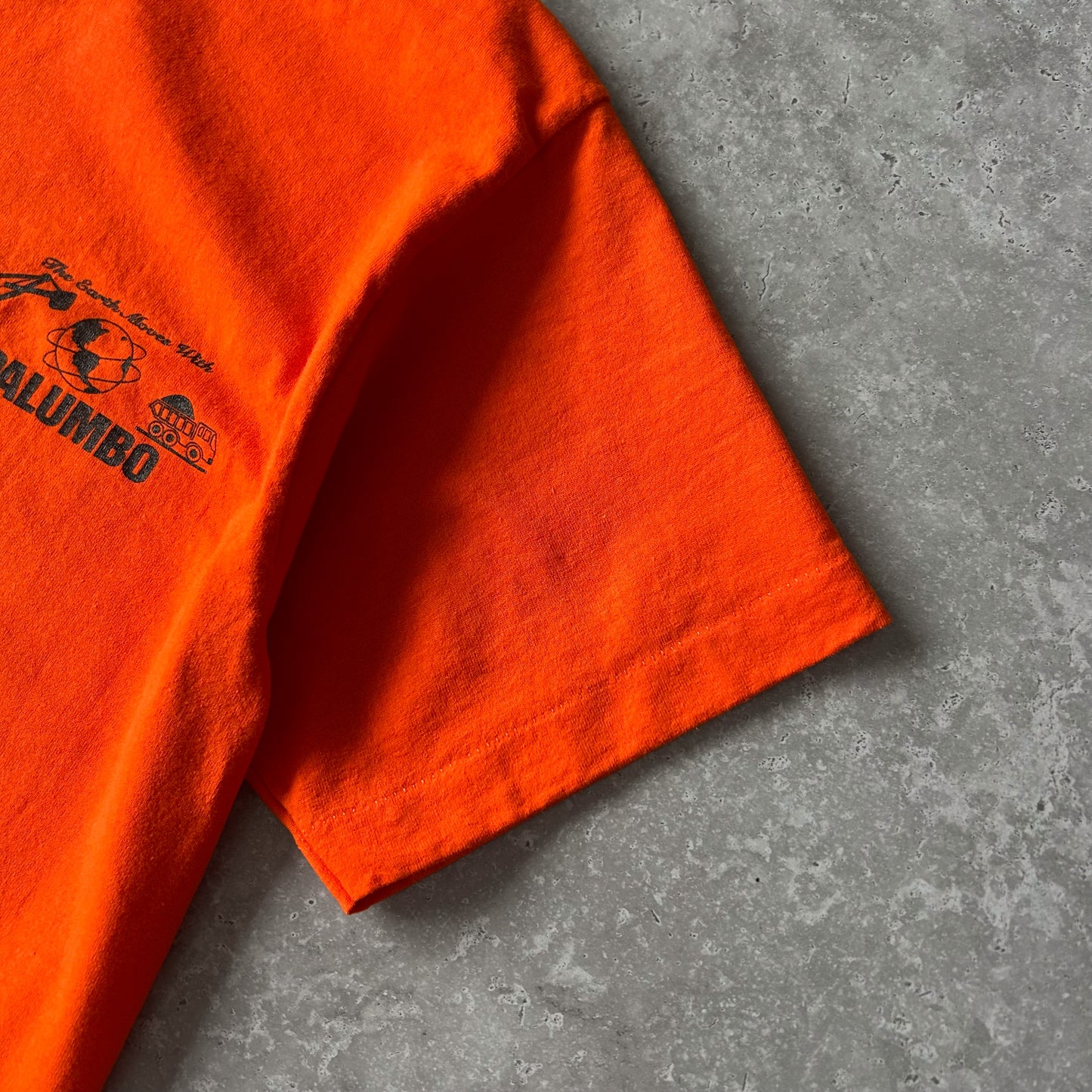 Vintage Single Stitch Palumbo Construction Orange Pocket Logo Tee (Made in USA)