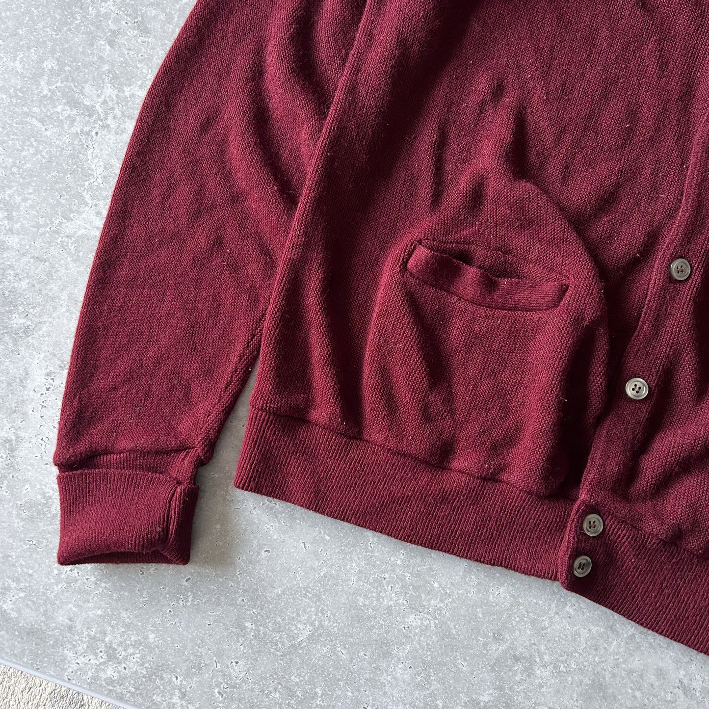 Burgundy V-Neck Cardigan