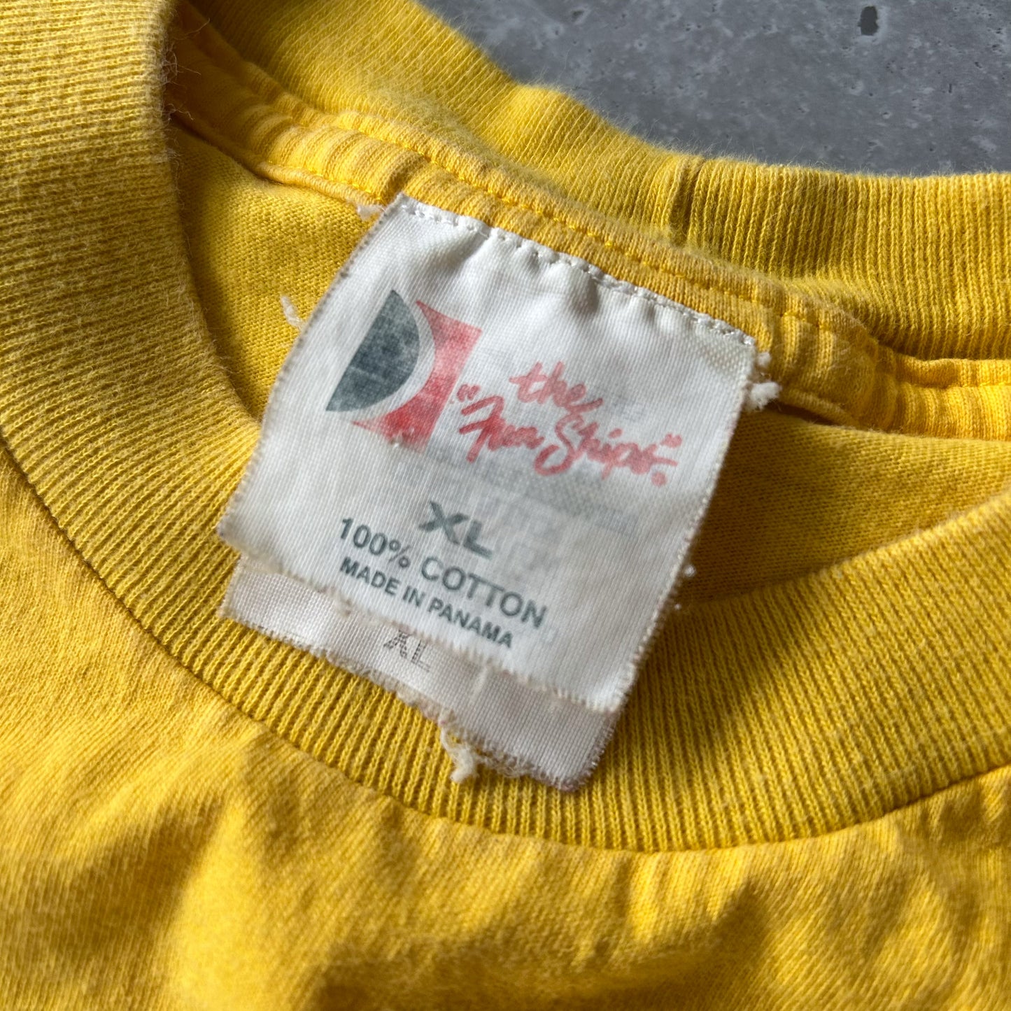 Vintage Single Stitch Carnival Fantasy Flag Graphic Yellow T-Shirt