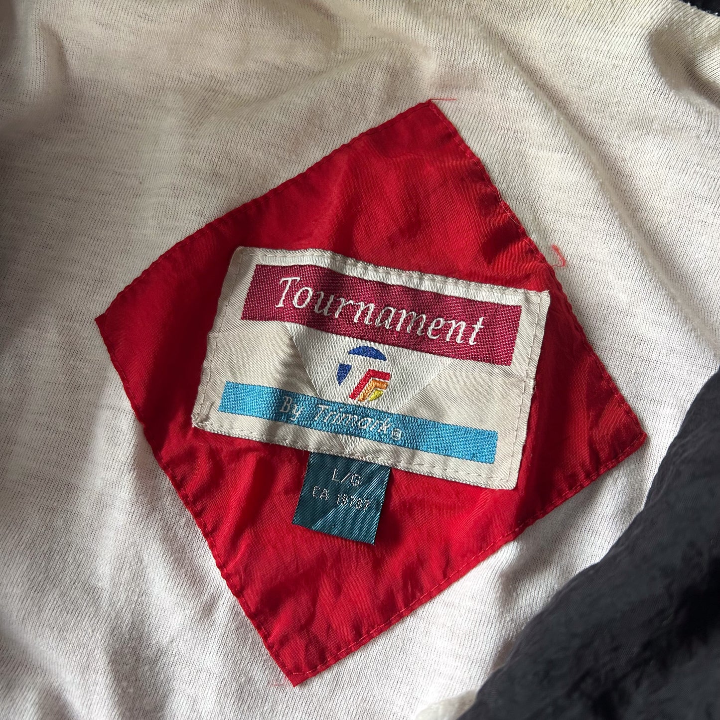 Vintage Colour-Block Windbreaker with Patch
