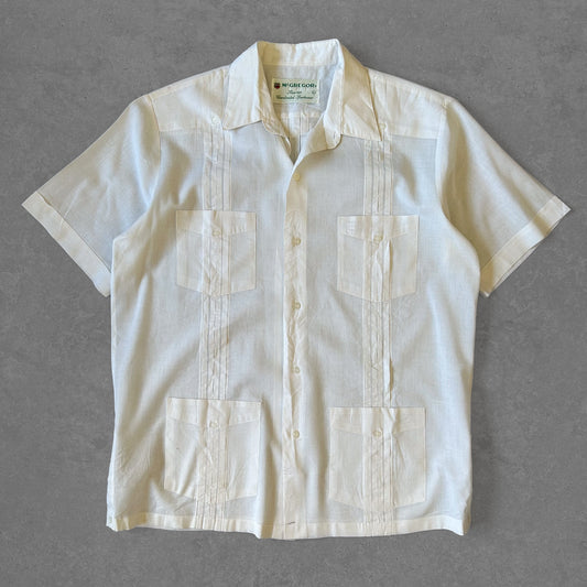 1990s - vintage short sleeve guayabera cuban shirt