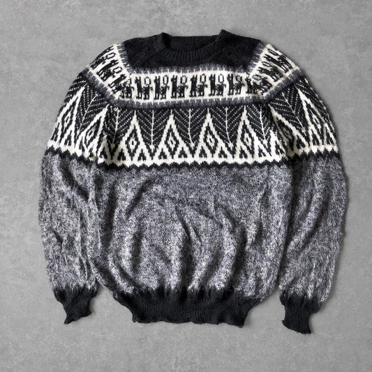 1990s - mohair wool pattern jumper