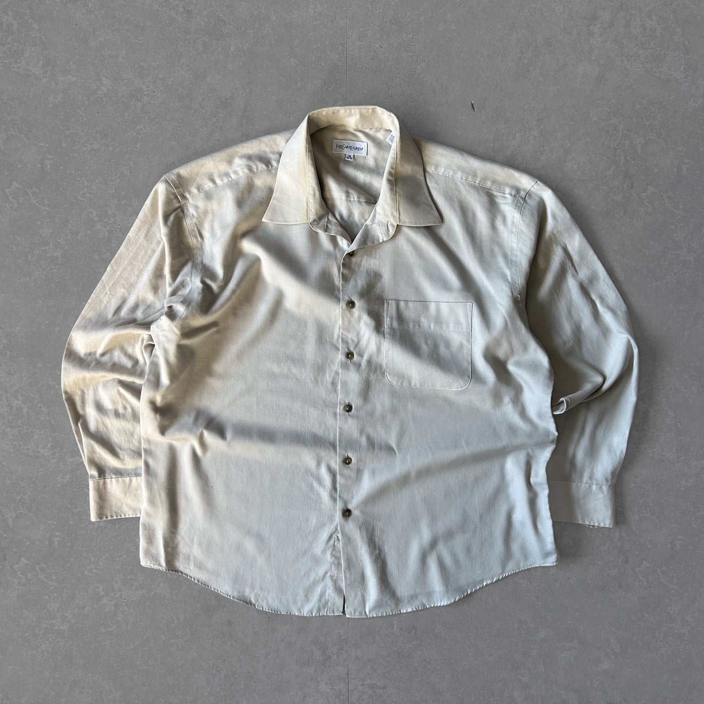 Yves Saint Laurent Beige Button-Down Shirt