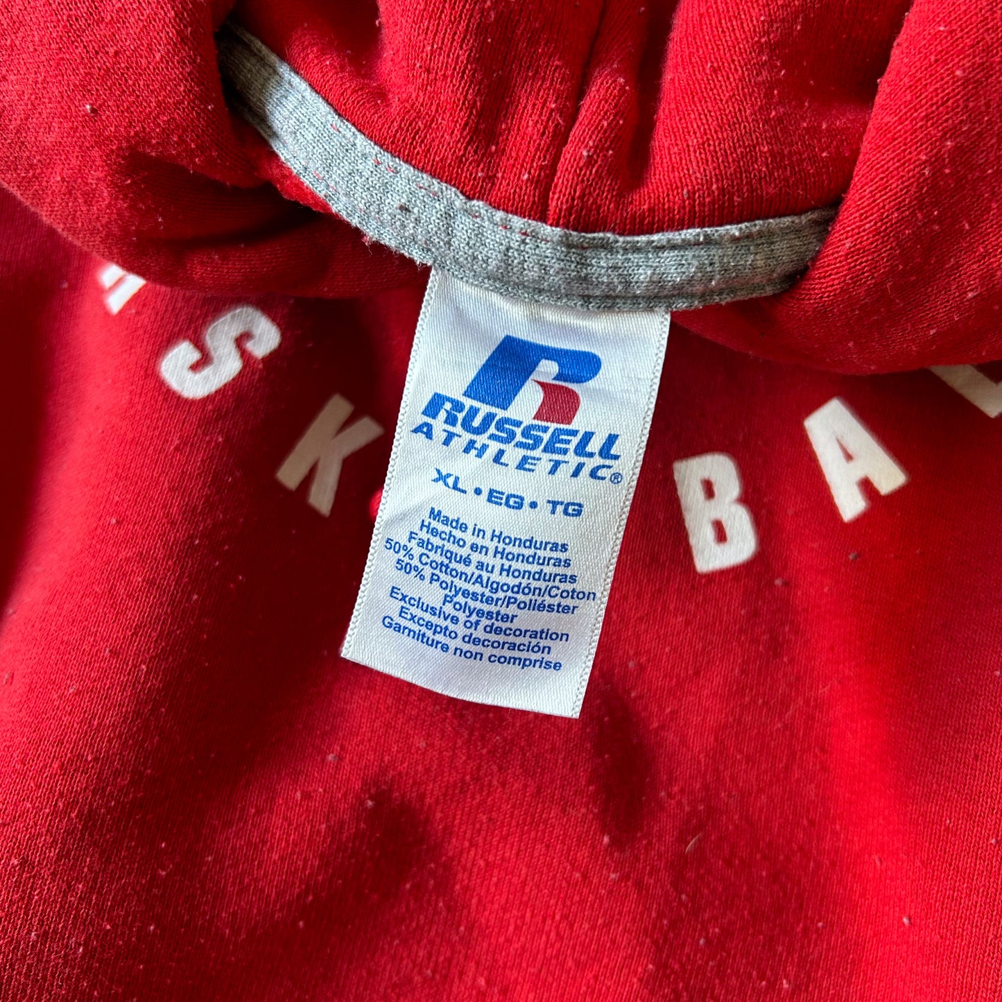 1990s - vintage russell athletic mcauley basketball hoodie