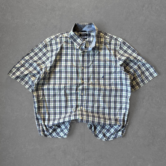 Nautica Short Sleeve Plaid Button-Up Shirt