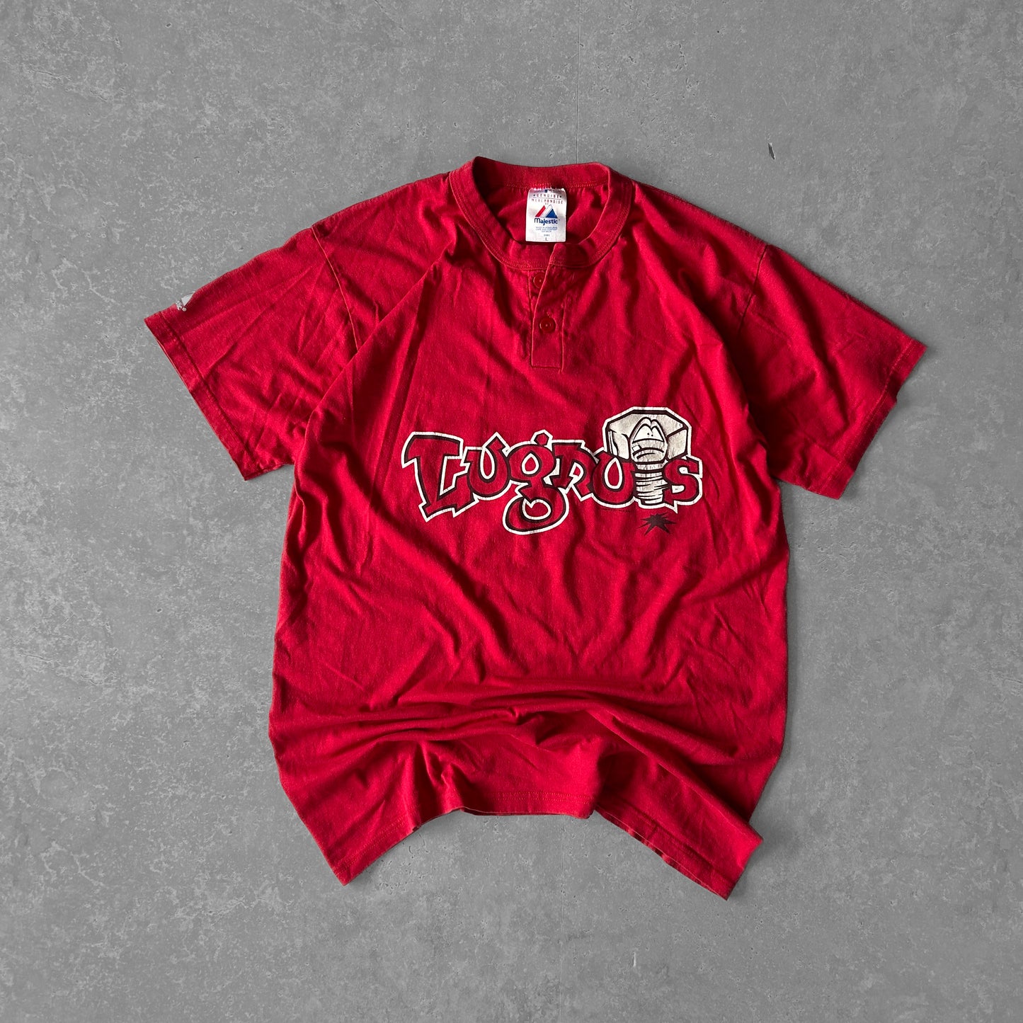 Red Majestic Vintage Baseball Tee