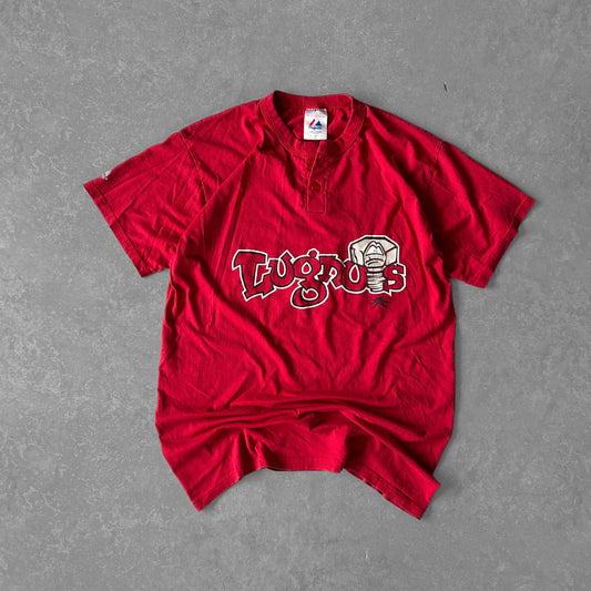 Red Majestic Vintage Baseball Tee