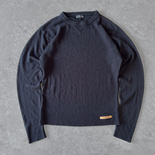 Black Graphic Crew Neck Sweater