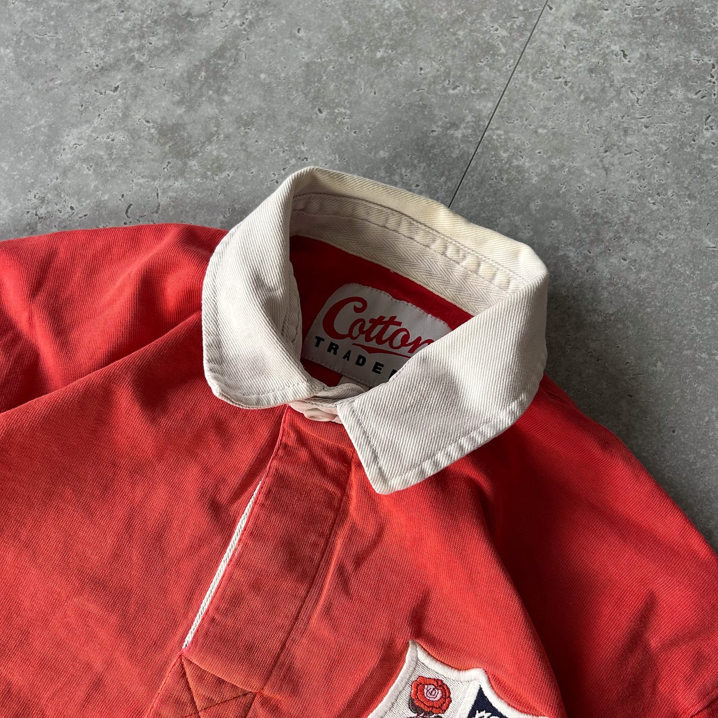 Cotton Traders Red Crest Polo Shirt
