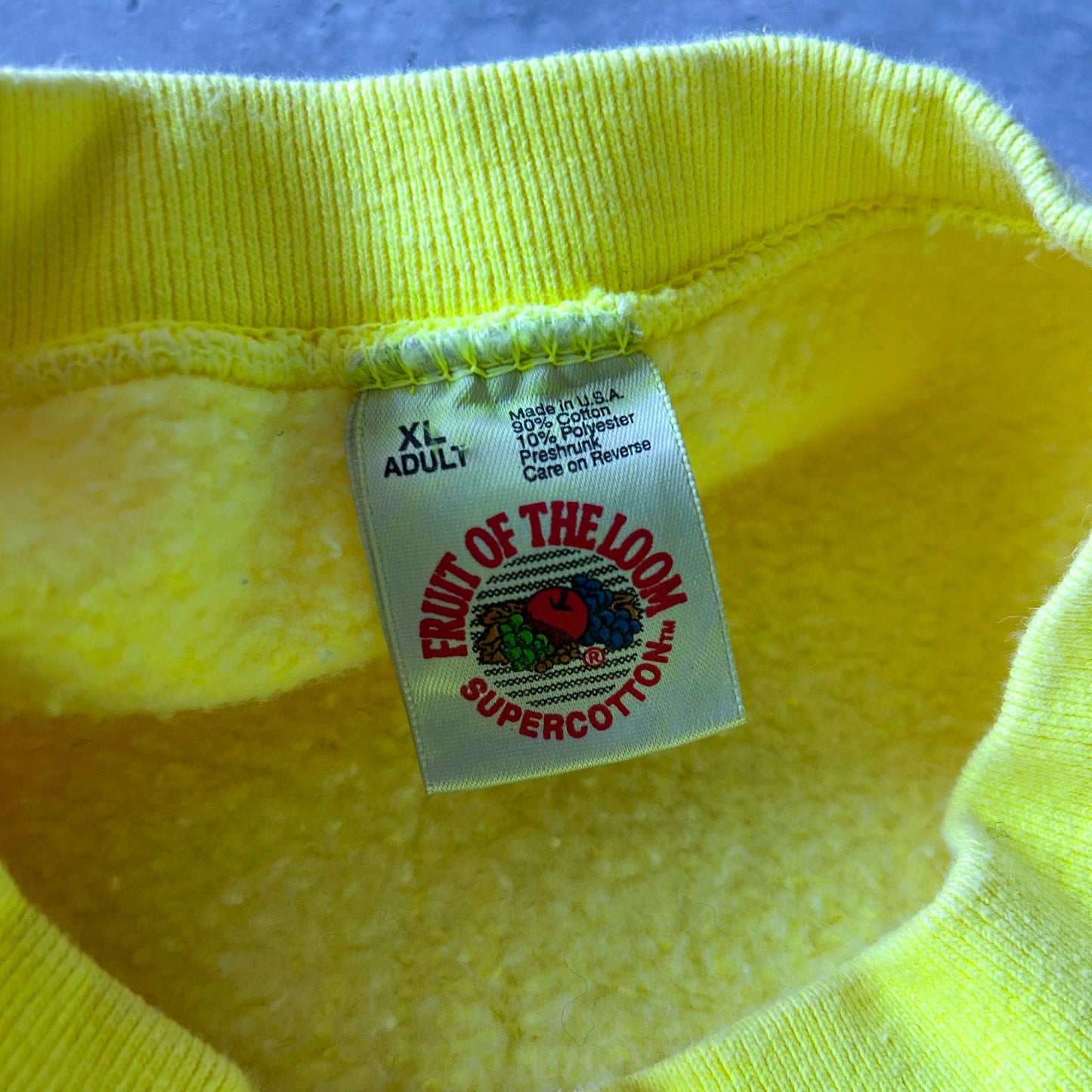 1980s | Vibrant Yellow Blank Sweatshirt