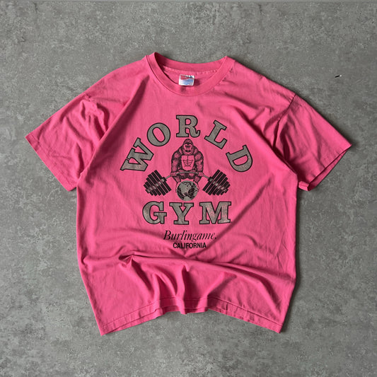 Vintage Men's Single Stitch Hanes World Gym Tee