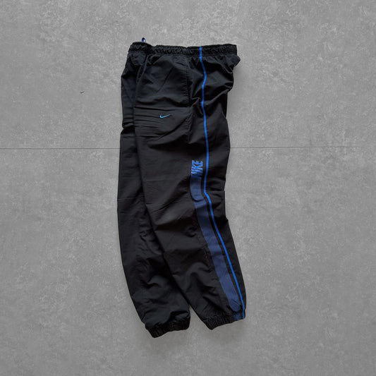 Nike Black Activewear Track Pants with Blue Accents