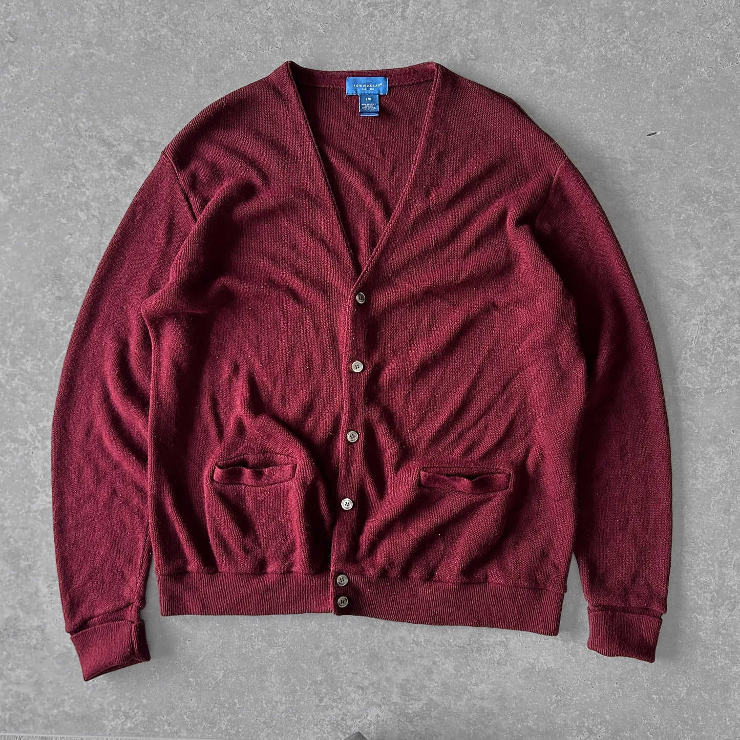 Burgundy V-Neck Cardigan